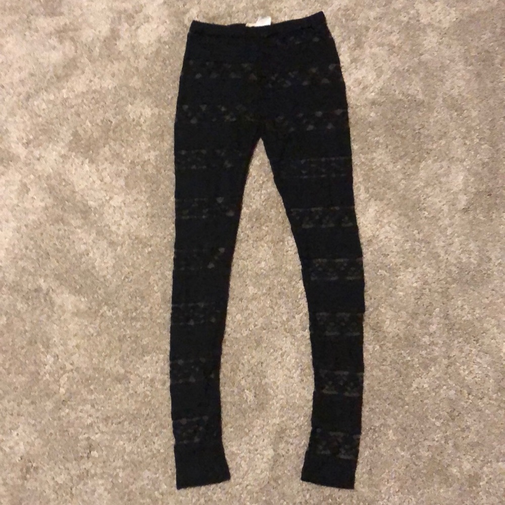 Black lace leggings